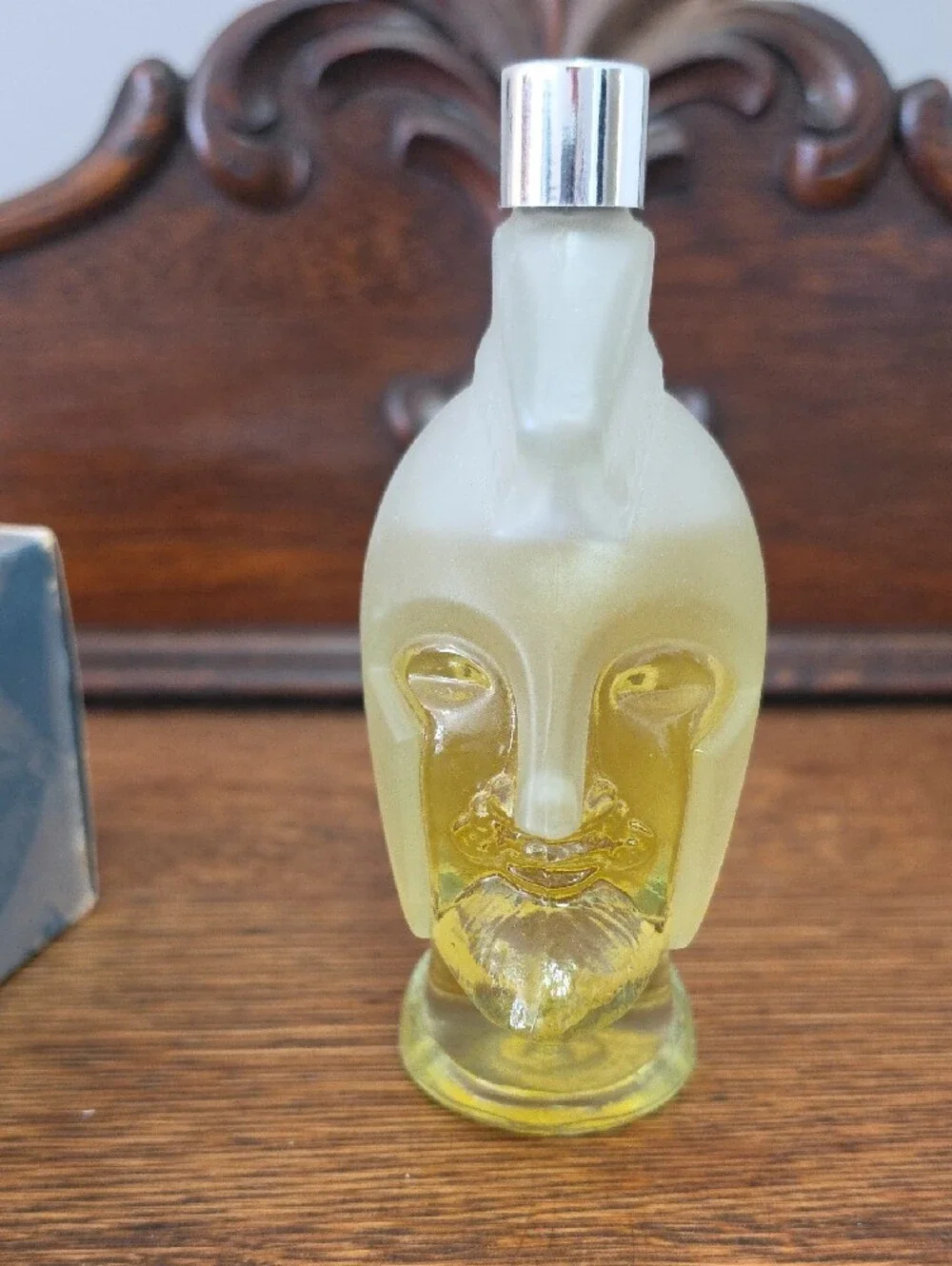 Avon Helmet-Shaped Frosted Glass Bottle - Decorative Accent